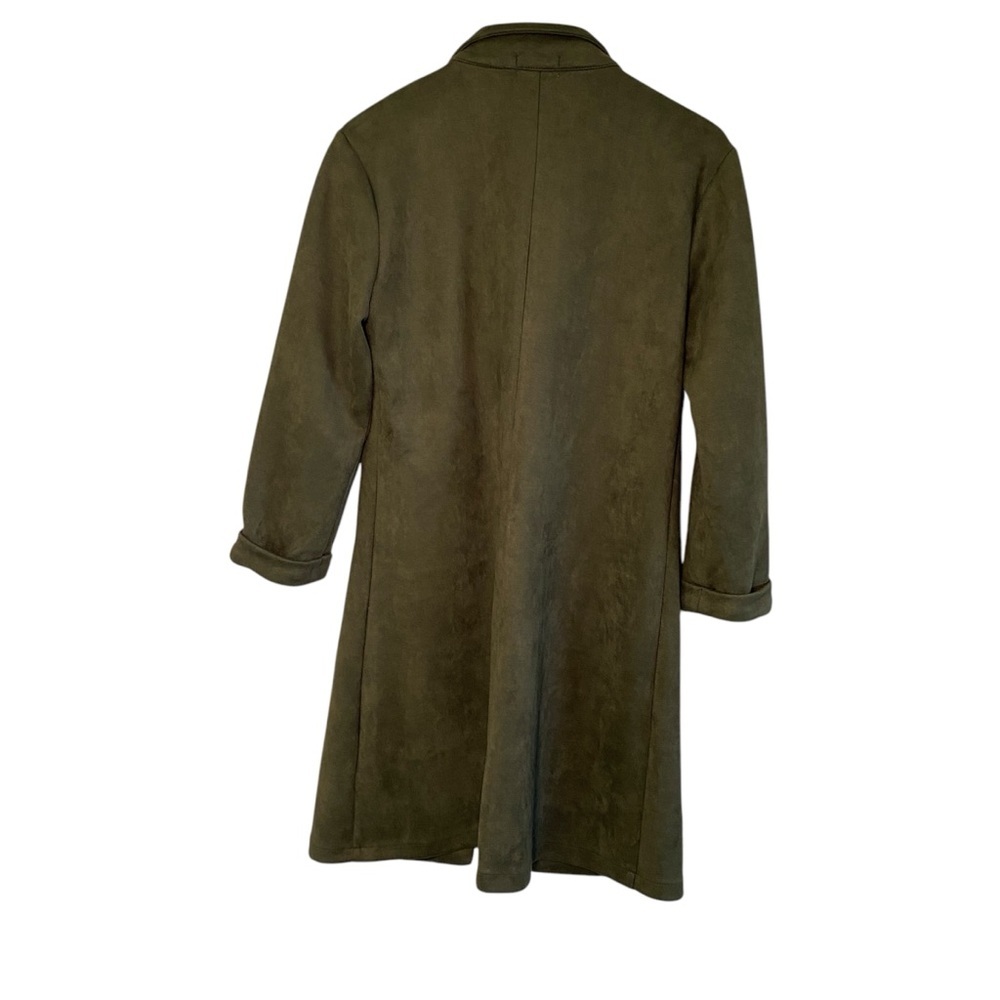 HAVE Los Angeles Long Open Cardigan Coat Small Olive green Trendy‎ Pockets - Picture 2 of 10